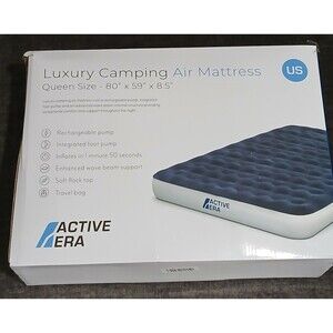 Active Era Luxury Camping Air Mattress with Rechargeable Built in Pump. Queen